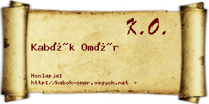 Kabók Omár névjegykártya